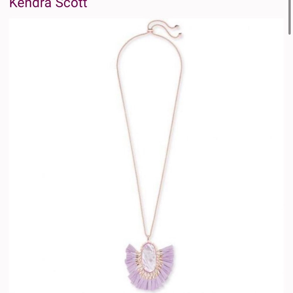 Kendra Scott Betsy Necklace Rose Gold Lilac Mother-of-Pearl NWT- neverworn - Picture 6 of 11
